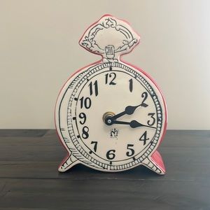 Anthropologie Molly Hatch Red Ceramic Clock